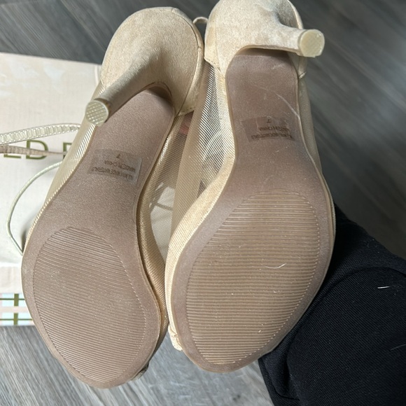 Natural (beige) suede and mesh high heels. Brand new never worn only tried on. - Picture 4 of 5